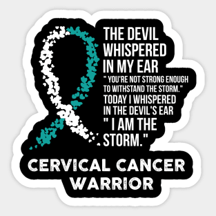 The Devil- Cervical cancer Awareness Support Ribbon Sticker